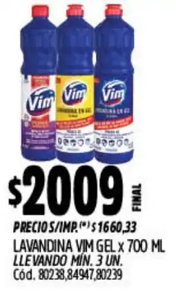 Supermercados Yaguar Vim lavandina gel oferta