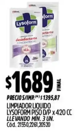 Supermercados Yaguar Lysoform limpiador liquido piso d/p oferta