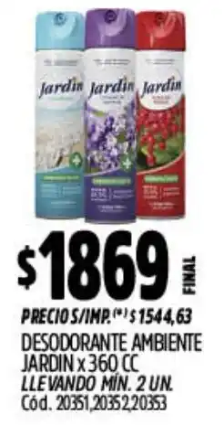 Supermercados Yaguar Jardin desodorante ambiente oferta