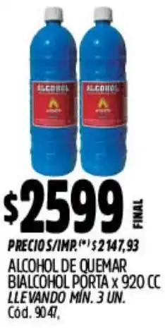 Supermercados Yaguar Alcohol de quemar bialcohol porta oferta