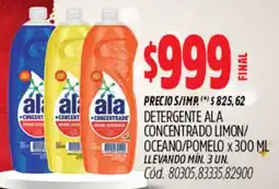 Supermercados Yaguar Ala detergente concentrado limon/ oceano/pomelo oferta
