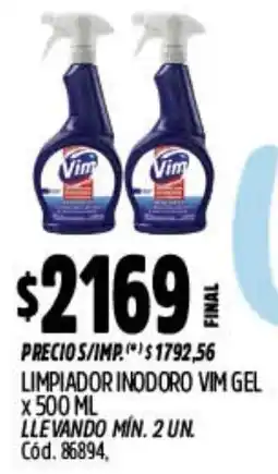 Supermercados Yaguar Vim gel limpiador inodoro oferta