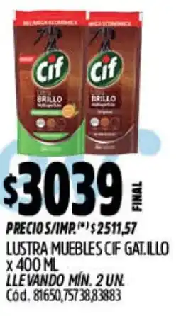 Supermercados Yaguar Cif lustra muebles gat.illo oferta