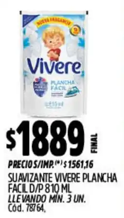 Supermercados Yaguar Vivere suavizante plancha facil d/p oferta