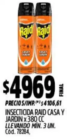 Supermercados Yaguar Raid insecticida casa y jardin oferta