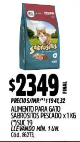 Supermercados Yaguar Sabrositos alimento para gato pescado oferta