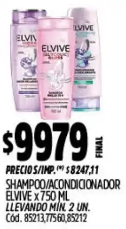 Supermercados Yaguar elvive shampoo/acondicionador oferta