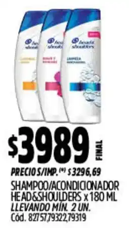 Supermercados Yaguar Head&Shoulders shampoo/acondicionador oferta