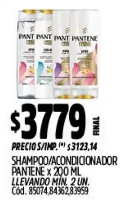 Supermercados Yaguar Pantene shampoo/acondicionador oferta