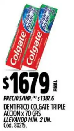 Supermercados Yaguar Colgate dentifrico triple accion oferta