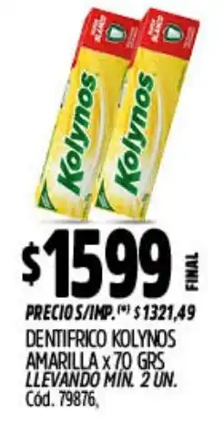Supermercados Yaguar Kolynos dentifrico amarilla oferta
