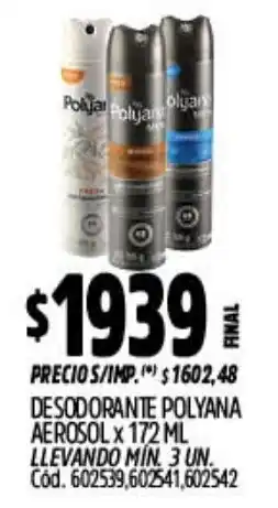 Supermercados Yaguar Polyana desodorante aerosol oferta