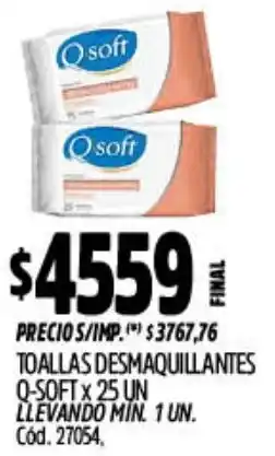 Supermercados Yaguar Q-soft toallas desmaquillantes oferta
