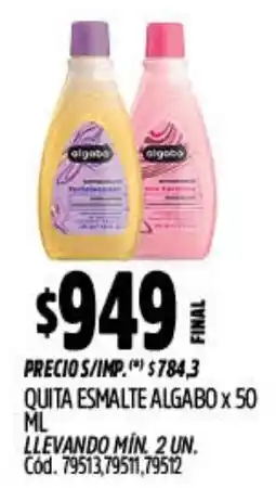 Supermercados Yaguar Algabo quita esmalte oferta