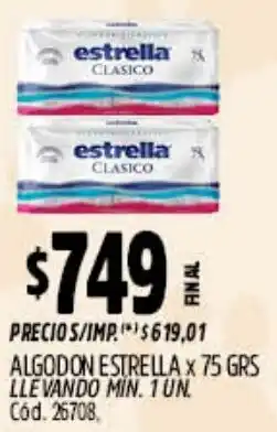 Supermercados Yaguar Estrella algodon oferta