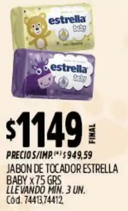 Supermercados Yaguar Estrella jabon de tocador baby oferta