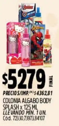 Supermercados Yaguar Colonia algabo body splash oferta