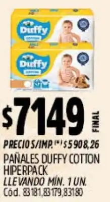 Supermercados Yaguar Duffy pañales cotton hiperpack oferta