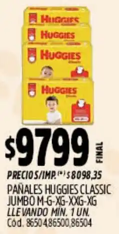 Supermercados Yaguar Huggies pañales classic jumbo oferta