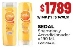 Diarco Sedal shampoo y acondicionador oferta