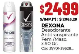 Diarco Rexona desodorante antitranspirante fem./masc. oferta