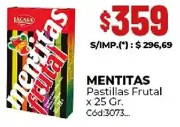 Diarco Mentitas pastillas frutal oferta