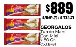 Diarco Georgalos turrón maní con miel oferta