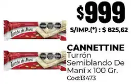 Diarco Cannettine turrón semiblando de maní oferta