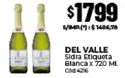 Diarco Del valle sidra etiqueta blanca oferta
