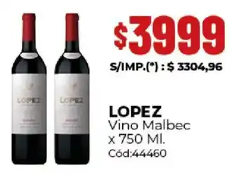 Diarco Lopez vino malbec oferta