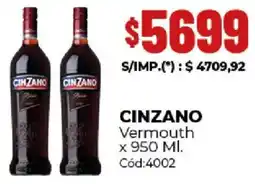Diarco Cinzano vermouth oferta