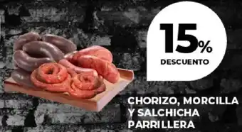 Chorizo, morcilla y salchicha parrillera