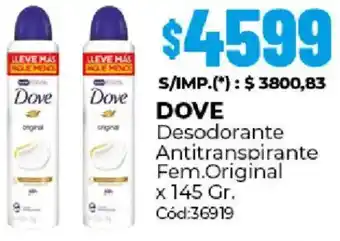 Dove desodorante antitranspirante fem.original