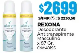 Rexona desodorante antitranspirante masculino