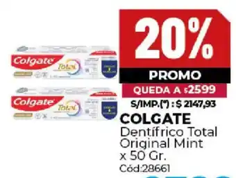 Diarco Colgate dentifrico total original mint oferta