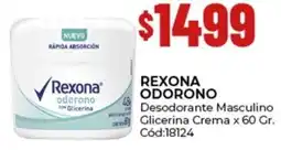 Diarco Rexona odorono desodorante masculino glicerina crema oferta