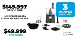 Supermayorista Vital Multiprocesadora atma blanca/negra 9 en 1 oferta