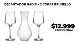Supermayorista Vital Decantador nadir + 2 copas brunello oferta