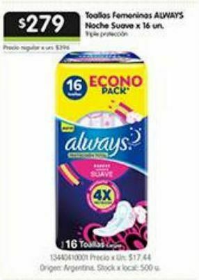 Jumbo Toallas femeninas always oferta