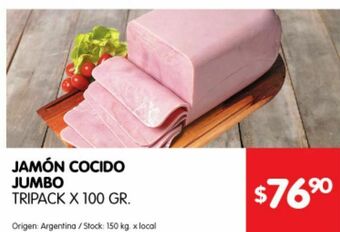 Disco Jamón cocido jumbo tripack 100g oferta