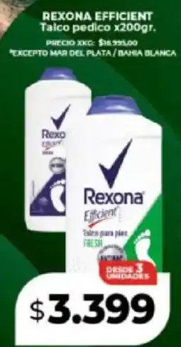 Supermayorista Vital Rexona efficient talco pedico oferta