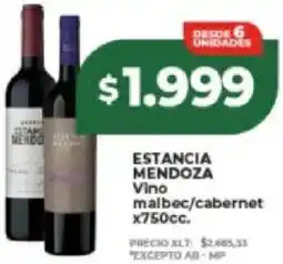 Supermayorista Vital Estancia mendoza vino malbec/cabernet oferta