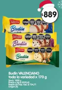 Supermercados Buenos Días Valenciano budín toda la variedad oferta