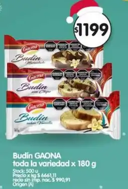 Supermercados Buenos Días Gaona budín toda la variedad oferta