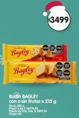 Supermercados Buenos Días Bagley budin con o sin frutas oferta