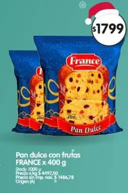 Supermercados Buenos Días France pan dulce con frutas oferta