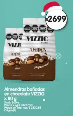 Supermercados Buenos Días Vizzio almendras bañadas en chocolate oferta
