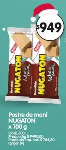 Supermercados Buenos Días Nugaton postre de maní oferta