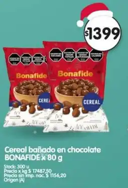 Supermercados Buenos Días Bonafide cereal bañado en chocolate oferta