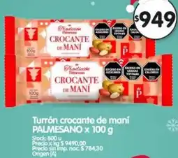 Supermercados Buenos Días Palmesano turrón crocante de maní oferta